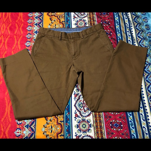J.CREW BOWERY EDITION, MEN’s FITTED, SLIM LEG DARK CAMEL COLOR PANTS. 31X30-EUC☆ - Picture 2 of 5